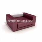 Solid leather single sofa 3d model .