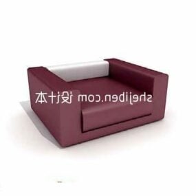Solid Leather Single Sofa Armchair 3d model