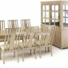 Solid wood Chinese dining table and chair furniture 3d model .