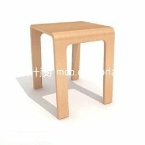 Wood Bench Chair Stool 3d model