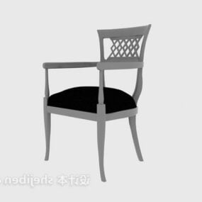 Wood Carved American Chair 3d model