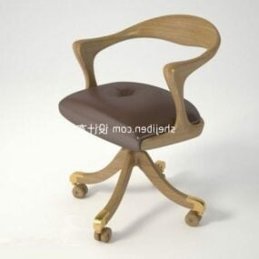 Antique Wheels Chair Solid Wood 3d model