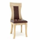 Solid wood faux leather sofa chair 3d model .