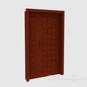 باب رئيسي من الخشب الصلب نموذج ثلاثي الأبعاد