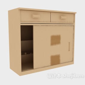 Solid Wood Shoe Cabinet 3d model
