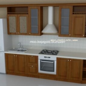 Solid Wood European Cabinet Furniture 3d model