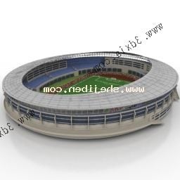 Modelo 3d do estádio de campo de futebol