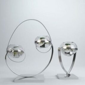 Modello 3d della scultura della sfera dell'acciaio inossidabile