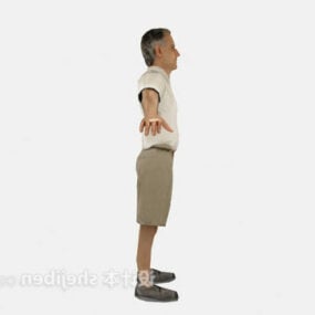 Stand-up oude man karakter 3D-model