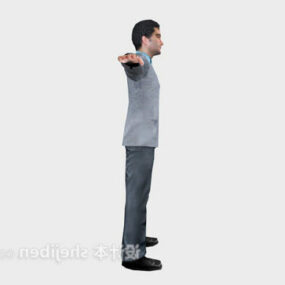 Young Male Body In White Shirt 3d model
