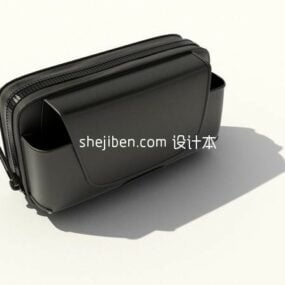 Bolso de cuero negro de moda modelo 3d