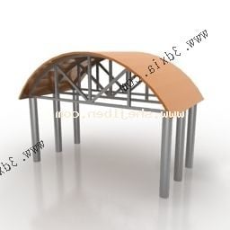 Modelo 3d de telhado em arco de aço