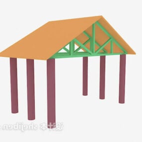 مدل سه بعدی ساختمان ورودی پشت بام