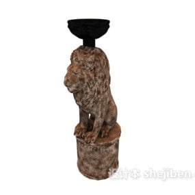 3д модель фонтана "Каменная статуя льва"