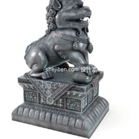 Stone Carved Chinese Lion 3d model