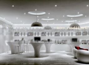White Store Interior Scene 3d model