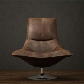 Chaise de salon en cuir réaliste modèle 3D
