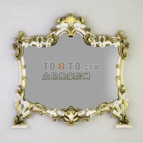 Styling Mirror Golden Frame 3d-malli
