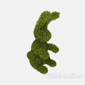 3D-Modell der tropischen Strauchpflanze