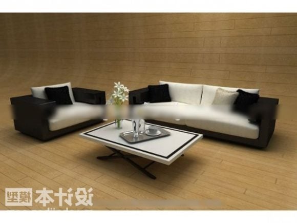 Stylish Upholstered Sofa Table Set