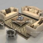 Stylish space European multiplayer sofa 3d model .