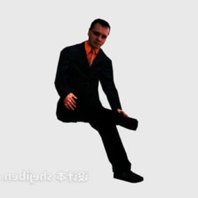 Suit Man Sitting Character 3d model