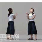 Realistic Beauty Girl Standing Pose