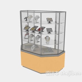 Supermarket Jewelry Glass Shelf 3d model