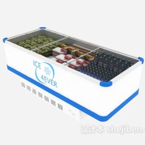 Supermarket Large Refrigerator 3d model