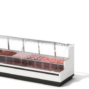 Supermarkt glazen plank koelkast 3D-model