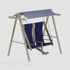 Swing Chair Wooden Furniture 3d model