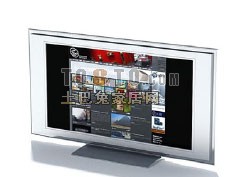 Wide Lcd Tv Silver Color 3d model
