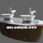 テーブル洗面器の3Dモデル。