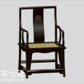 3D-model met hoge rugleuning en getufte stoel