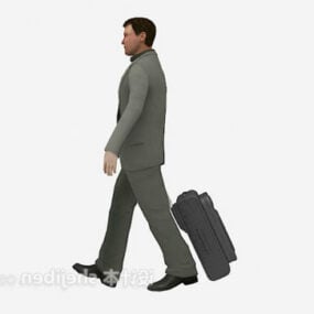 Model 3D mężczyzny z walizką