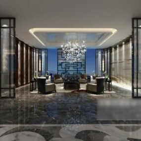 Luxury Talk Room Interior Scene 3d model