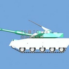 Concepto de arma de tanque con ametralladora modelo 3d
