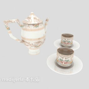 Tasse à thé à motif classique modèle 3D