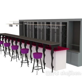 Curved Reception Desk Office Furniture 3d model