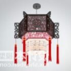 Teahouse mid-style chandelier 3d model .