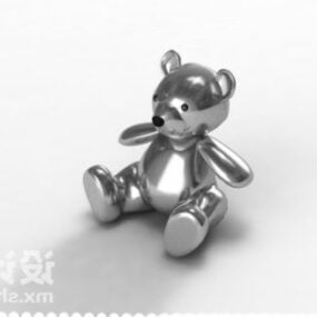 Silver Teddy Bear Toy 3d model