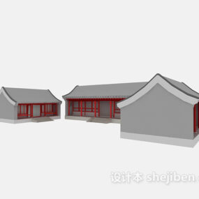 3D model starověké čínské budovy domu