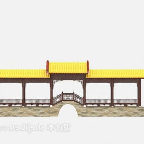 Çatılı Antik Köprü Binası 3D model