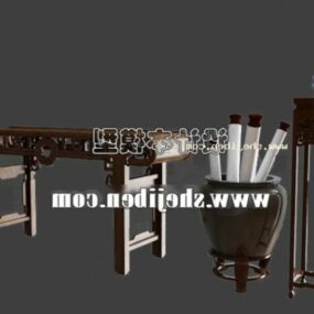 中国古代书桌家具3d模型