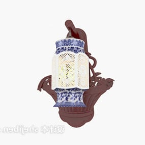 3D model starověké čtyřstranné lampy s lucernou