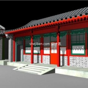 3D model starověké budovy v čínském stylu