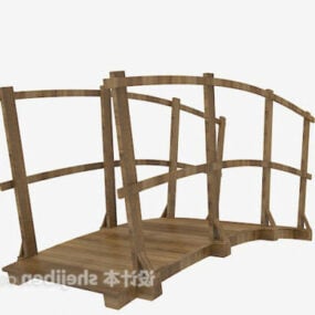 Modelo 3D da ponte do parque de madeira