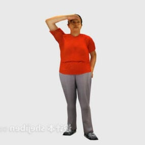 3D модель персонажа "Женщина смотрит в позу"