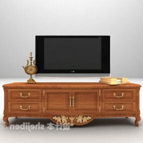 Mueble de televisión europeo clásico modelo 3d