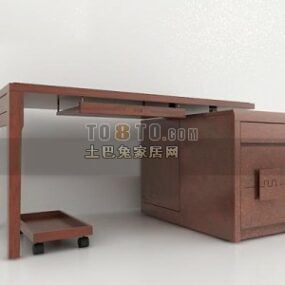 Work Desk With Drawer Cabinet 3d model